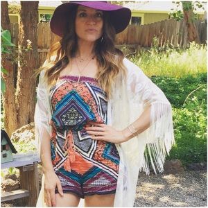 Flying Tomato boho gypset colorful romper- Coachella